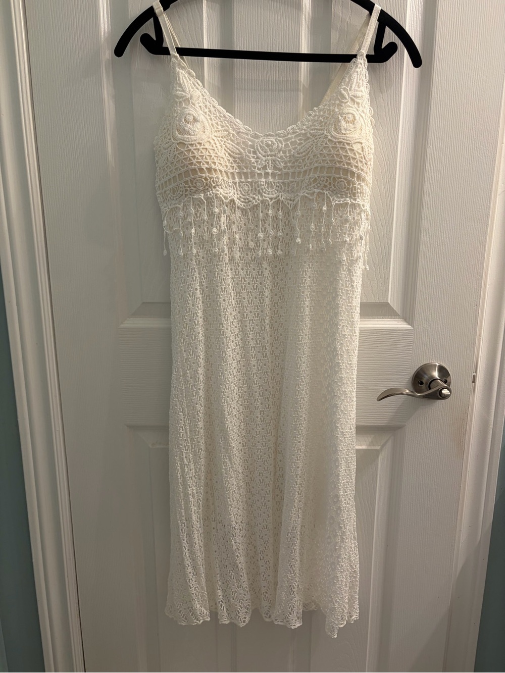 White Crochet Lace Slip Dress